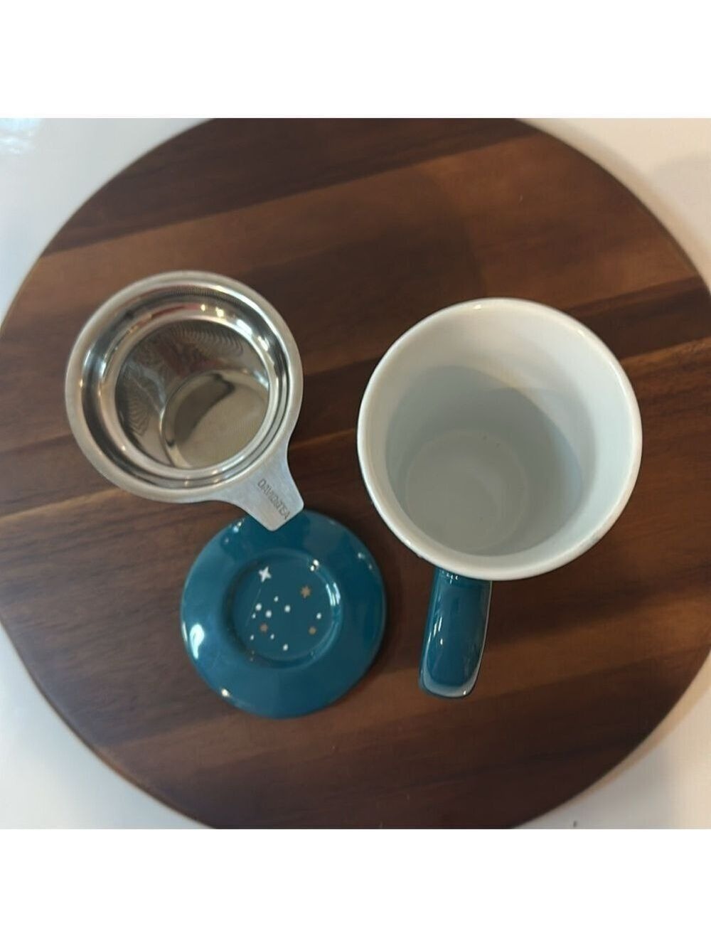 David’s Tea “Drink Tea & Be Merry” Perfect Mug with Lid + Infuser - Picture 5 of 6